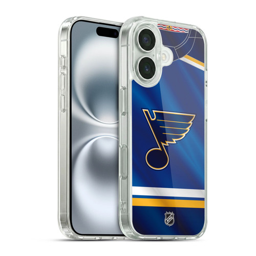 NHL St Louis Blues Jersey Soft Gel Case for Apple iPhone 16 & MagSafe