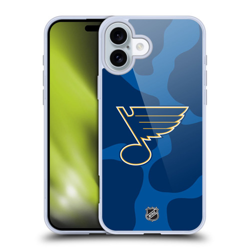 NHL St Louis Blues Cow Pattern Soft Gel Case for Apple iPhone 16 Plus & MagSafe