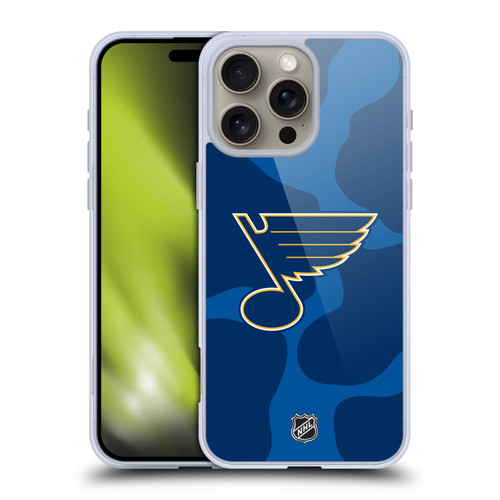 NHL St Louis Blues Cow Pattern Soft Gel Case for Apple iPhone 16 Pro Max & MagSafe