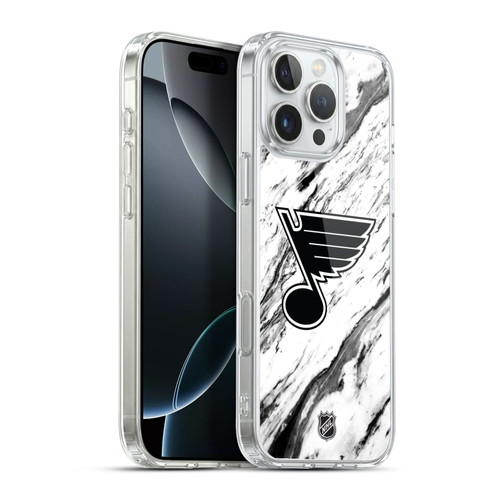 NHL St Louis Blues Marble Soft Gel Case for Apple iPhone 16 Pro Max & MagSafe