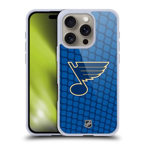 NHL St Louis Blues Net Pattern Soft Gel Case for Apple iPhone 16 Pro & MagSafe