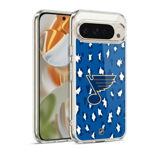 NHL St Louis Blues Leopard Pattern Soft Gel Case for Google Pixel 9 / Pixel 9 Pro