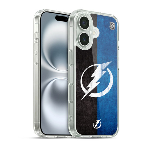 NHL Tampa Bay Lightning Half Distressed Soft Gel Case for Apple iPhone 16