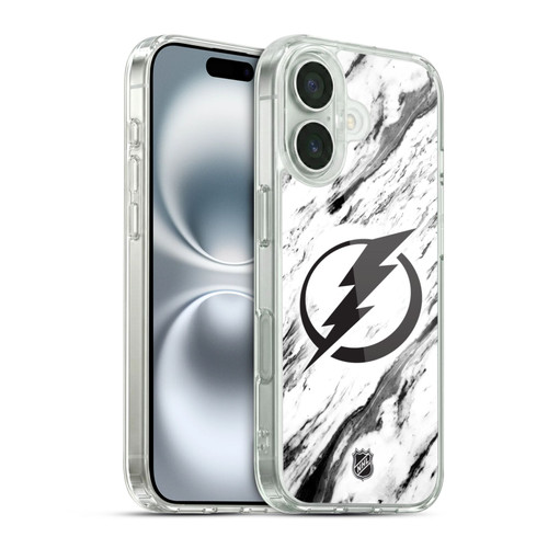 NHL Tampa Bay Lightning Marble Soft Gel Case for Apple iPhone 16