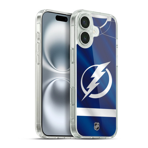 NHL Tampa Bay Lightning Jersey Soft Gel Case for Apple iPhone 16 Plus