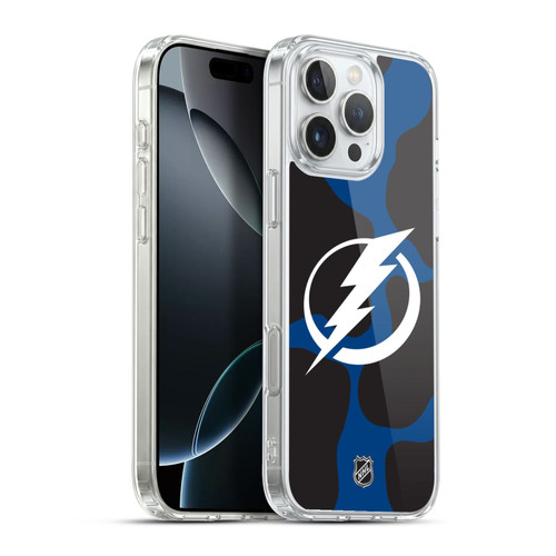 NHL Tampa Bay Lightning Cow Pattern Soft Gel Case for Apple iPhone 16 Pro Max