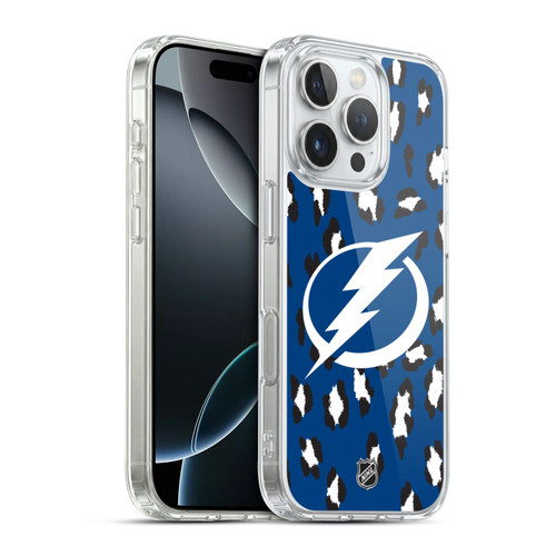 NHL Tampa Bay Lightning Leopard Patten Soft Gel Case for Apple iPhone 16 Pro