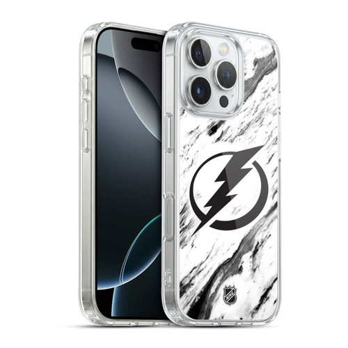 NHL Tampa Bay Lightning Marble Soft Gel Case for Apple iPhone 16 Pro