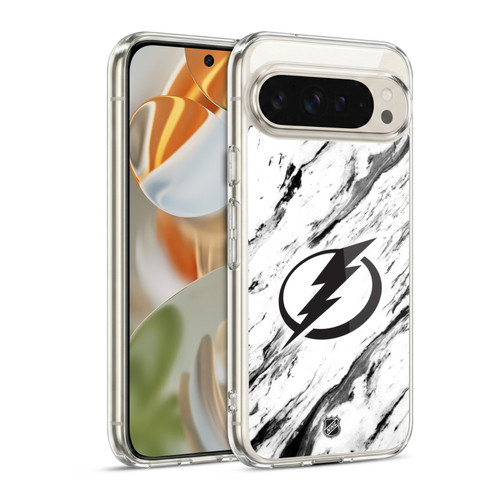 NHL Tampa Bay Lightning Marble Soft Gel Case for Google Pixel 9 / Pixel 9 Pro