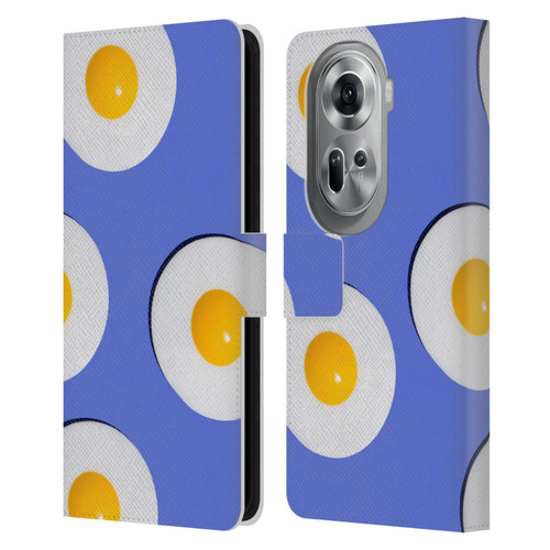 Pepino De Mar Patterns 2 Egg Leather Book Wallet Case Cover For OPPO Reno11 Pro