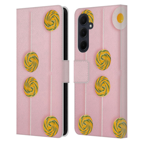 Pepino De Mar Patterns 2 Lollipop Leather Book Wallet Case Cover For Samsung Galaxy A35 5G