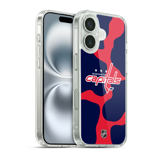 NHL Washington Capitals Cow Pattern Soft Gel Case for Apple iPhone 16