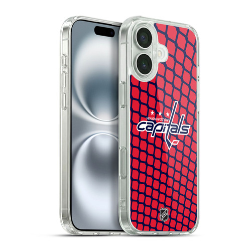 NHL Washington Capitals Net Pattern Soft Gel Case for Apple iPhone 16 Plus