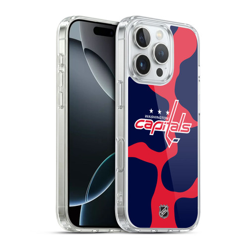 NHL Washington Capitals Cow Pattern Soft Gel Case for Apple iPhone 16 Pro