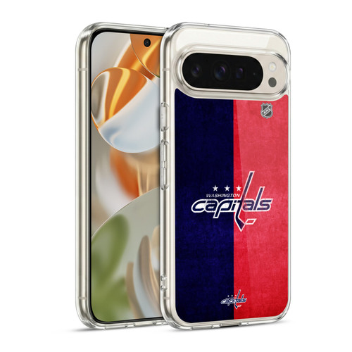 NHL Washington Capitals Half Distressed Soft Gel Case for Google Pixel 9 / Pixel 9 Pro
