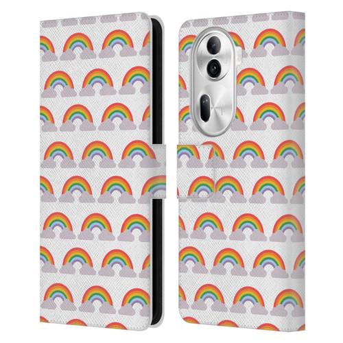 Pepino De Mar Rainbow Pattern Leather Book Wallet Case Cover For OPPO Reno11