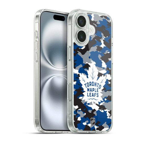 NHL Toronto Maple Leafs Camouflage Soft Gel Case for Apple iPhone 16 Plus & MagSafe