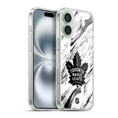 NHL Toronto Maple Leafs Marble Soft Gel Case for Apple iPhone 16 Plus & MagSafe