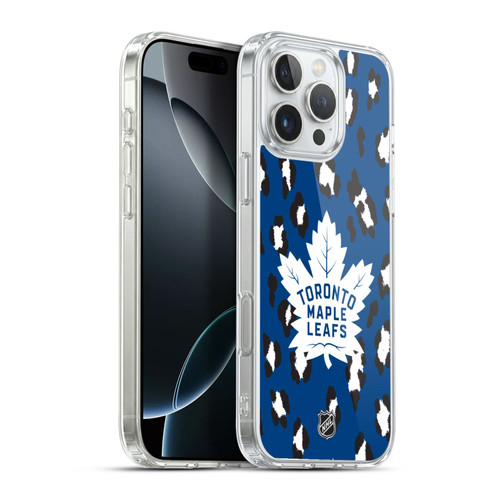 NHL Toronto Maple Leafs Leopard Pattern Soft Gel Case for Apple iPhone 16 Pro Max & MagSafe