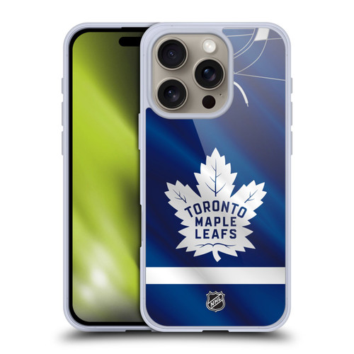 NHL Toronto Maple Leafs Jersey Soft Gel Case for Apple iPhone 16 Pro