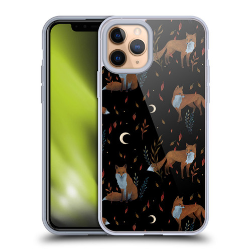 Episodic Drawing Art Foxes Pattern Soft Gel Case for Apple iPhone 11 Pro