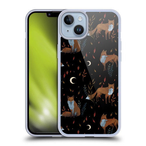 Episodic Drawing Art Foxes Pattern Soft Gel Case for Apple iPhone 14 Plus