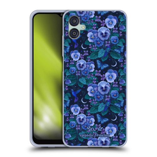 Episodic Drawing Florals & Serpents Violet Blue Flowers Soft Gel Case for Samsung Galaxy M04 5G / A04e