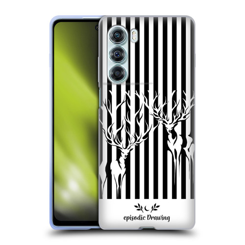 Episodic Drawing Mix Illustrations Deers In Stripes Soft Gel Case for Motorola Edge S30 / Moto G200 5G