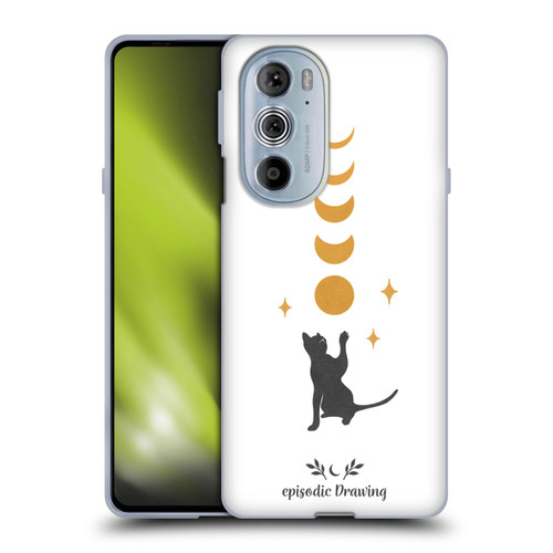 Episodic Drawing Mix Illustrations Cat And Moon Soft Gel Case for Motorola Edge X30