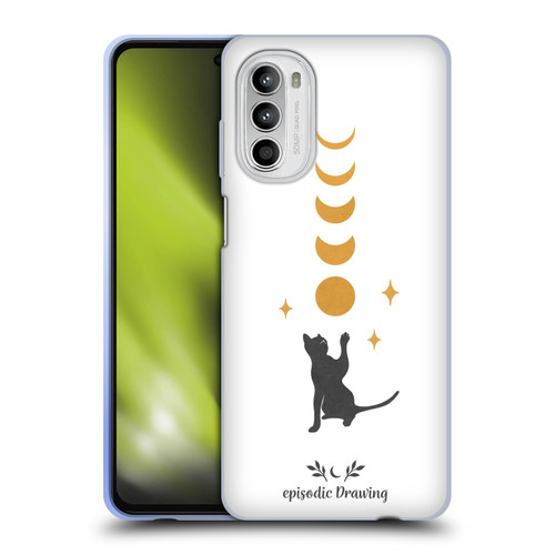 Episodic Drawing Mix Illustrations Cat And Moon Soft Gel Case for Motorola Moto G52