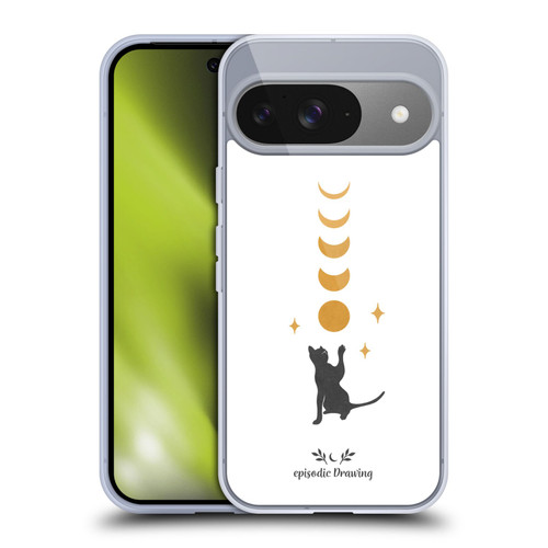 Episodic Drawing Mix Illustrations Cat And Moon Soft Gel Case for Google Pixel 9 / Pixel 9 Pro
