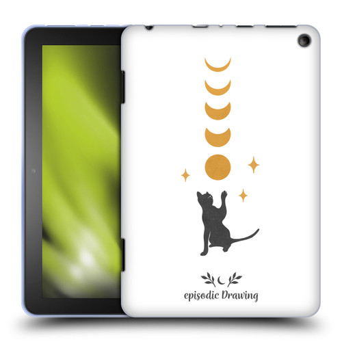 Episodic Drawing Mix Illustrations Cat And Moon Soft Gel Case for Amazon Fire HD 8/Fire HD 8 Plus 2020