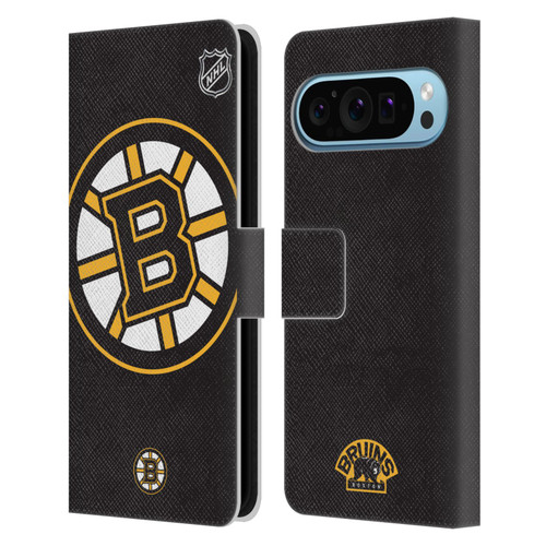 NHL Boston Bruins Oversized Leather Book Wallet Case Cover For Google Pixel 9 / Pixel 9 Pro