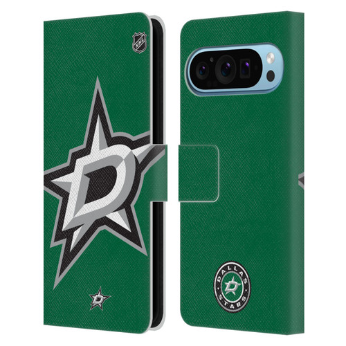NHL Dallas Stars Oversized Leather Book Wallet Case Cover For Google Pixel 9 / Pixel 9 Pro
