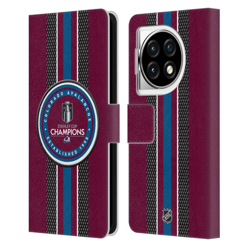 NHL 2022 Stanley Cup Champions Colorado Avalanche Puck Pattern Leather Book Wallet Case Cover For OPPO OnePlus Ace 3 5G