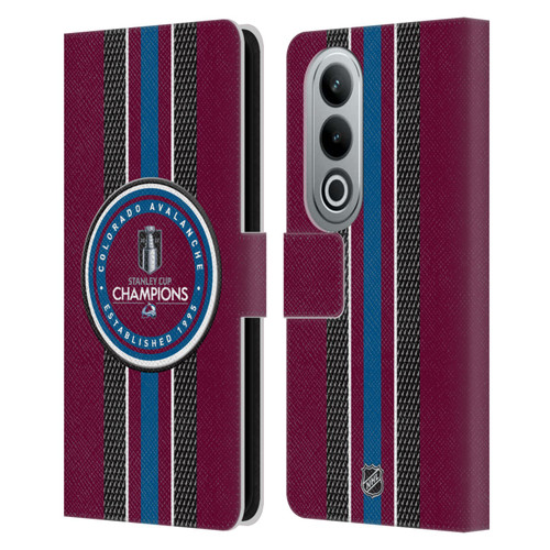 NHL 2022 Stanley Cup Champions Colorado Avalanche Puck Pattern Leather Book Wallet Case Cover For OPPO OnePlus Ace 3V 5G