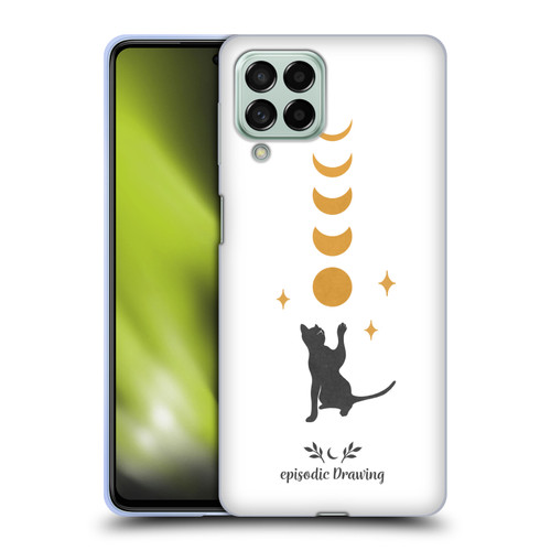 Episodic Drawing Mix Illustrations Cat And Moon Soft Gel Case for Samsung Galaxy M53 (2022)