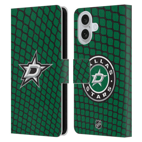 NHL Dallas Stars Net Pattern Leather Book Wallet Case Cover For Apple iPhone 16