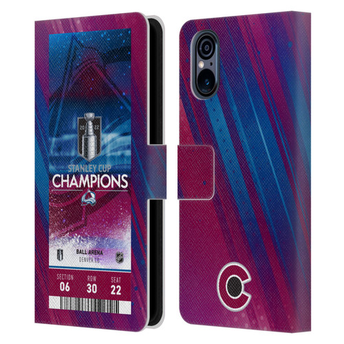 NHL 2022 Stanley Cup Champions Colorado Avalanche Ticket Leather Book Wallet Case Cover For Sony Xperia 5 V 5G