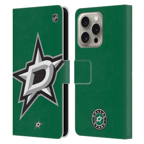 NHL Dallas Stars Oversized Leather Book Wallet Case Cover For Apple iPhone 16 Pro