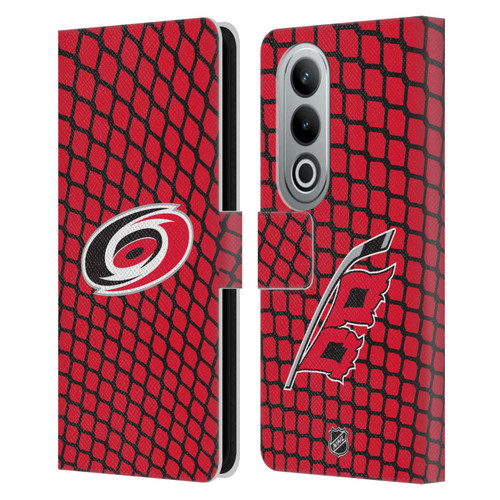 NHL Carolina Hurricanes Net Pattern Leather Book Wallet Case Cover For OPPO OnePlus Ace 3V 5G