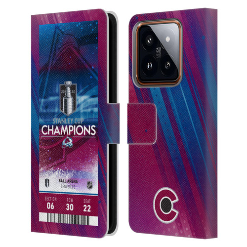 NHL 2022 Stanley Cup Champions Colorado Avalanche Ticket Leather Book Wallet Case Cover For Xiaomi 14