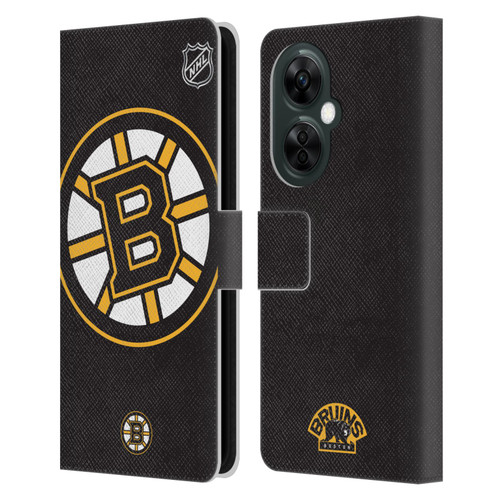 NHL Boston Bruins Oversized Leather Book Wallet Case Cover For OnePlus Nord CE 3 Lite 5G