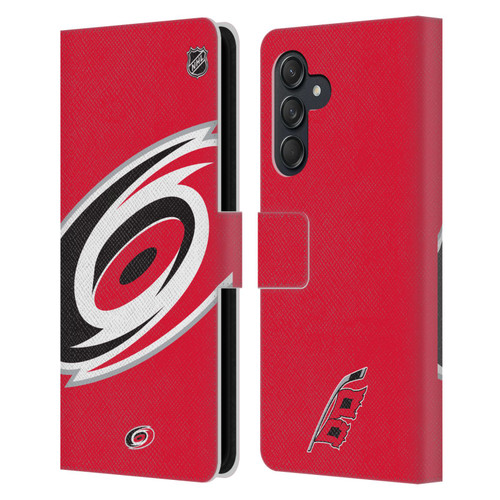 NHL Carolina Hurricanes Oversized Leather Book Wallet Case Cover For Samsung Galaxy M55 5G