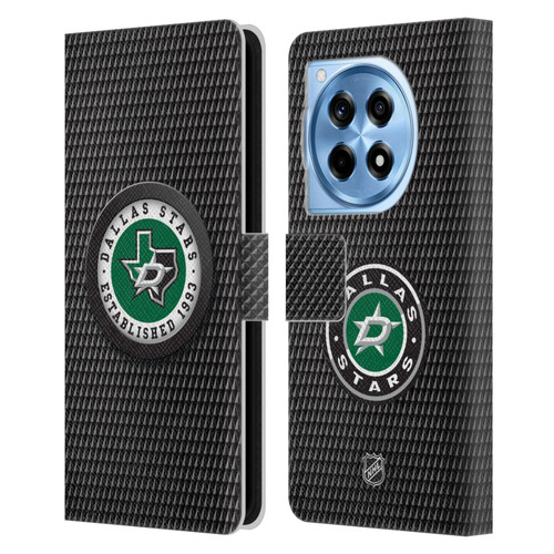 NHL Dallas Stars Puck Texture Leather Book Wallet Case Cover For OnePlus 12R