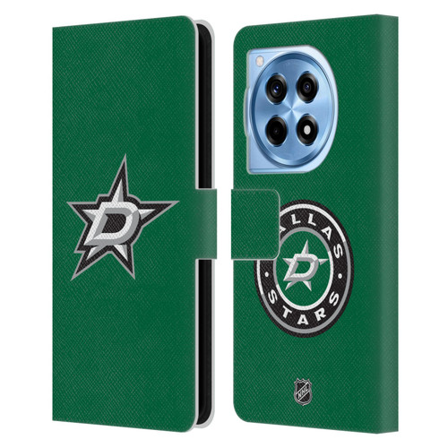 NHL Dallas Stars Plain Leather Book Wallet Case Cover For OnePlus 12R