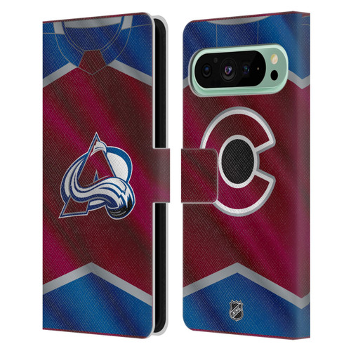 NHL Colorado Avalanche Jersey Leather Book Wallet Case Cover For Google Pixel 9 Pro XL