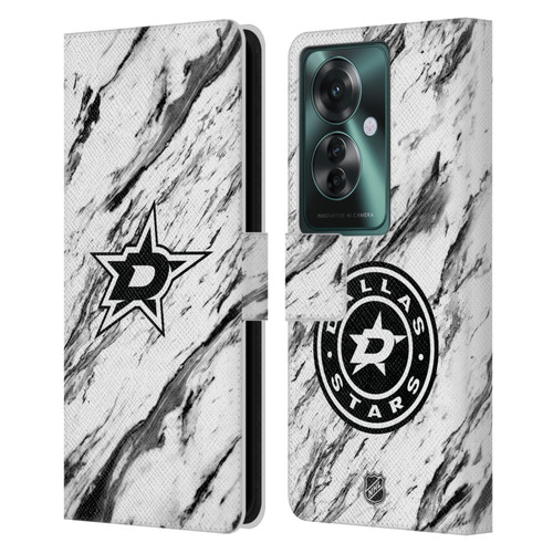 NHL Dallas Stars Marble Leather Book Wallet Case Cover For OPPO Reno11 F 5G / F25 Pro 5G