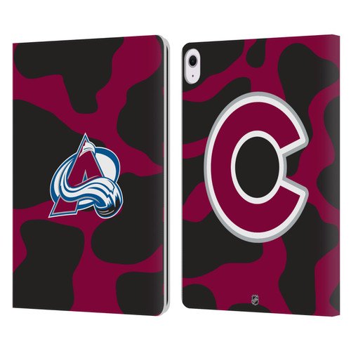 NHL Colorado Avalanche Cow Pattern Leather Book Wallet Case Cover For Apple iPad Air 13 2024