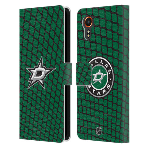 NHL Dallas Stars Net Pattern Leather Book Wallet Case Cover For Samsung Galaxy Xcover7 5G